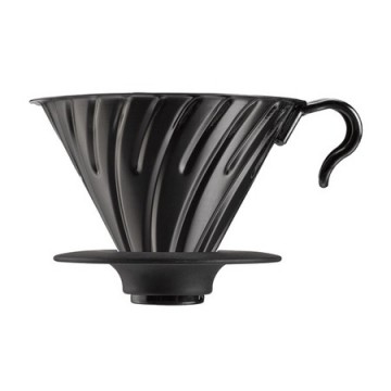 Hario v60 02 metal dripper with silicone base   black